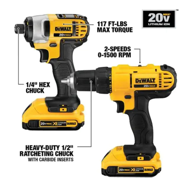🔥DEWALT 20-VOLT MAX LITHIUM ION BEST CORDLESS COMBO KIT (24-TOOL)